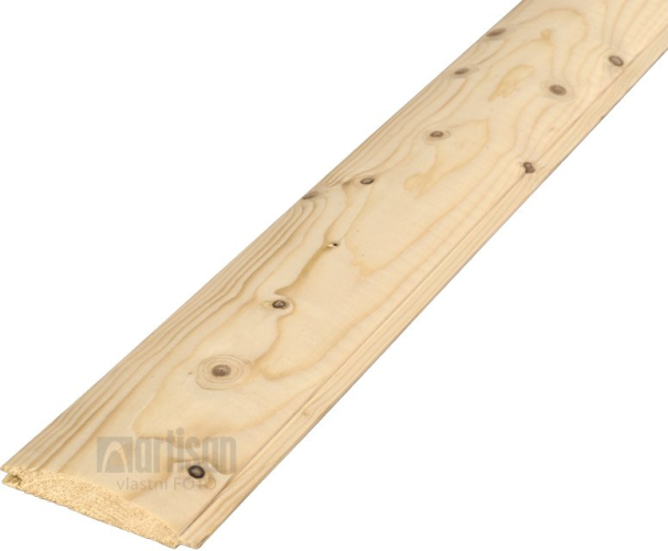 Fasádní obklady - palubky - srubový profil - 19x96x4200 Severský smrk, kvalita AB