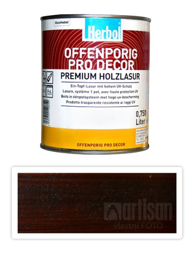 HERBOL Offenporig Pro Decor - univerzální lazura na dřevo 0.75 l Palisandr 8409
