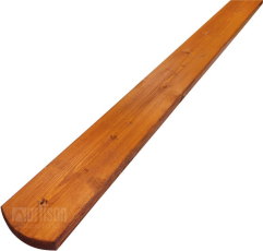 Plotovky dřevěné půlkulaté, severský smrk, barvené - odstín borovice 18x95x1200, kvalita AB