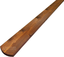 Plotovky dřevěné půlkulaté, severský smrk, barvené - odstín ořech 18x95x1500, kvalita AB