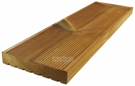 Terasová prkna 26x140x4200 AntiSlip ThermoWood® borovice - povrch jemná drážka, TD 212°C