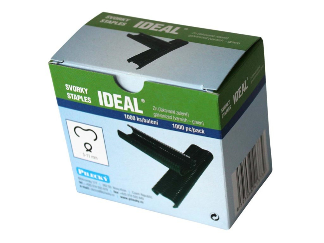 Svorka Ideal pro sponkovací kleště Profi, 1000 ks, Zn + PVC zelená