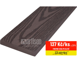 WPC dřevoplastové plotovky rovné LamboDeck 13x90x1200 - Chocolate